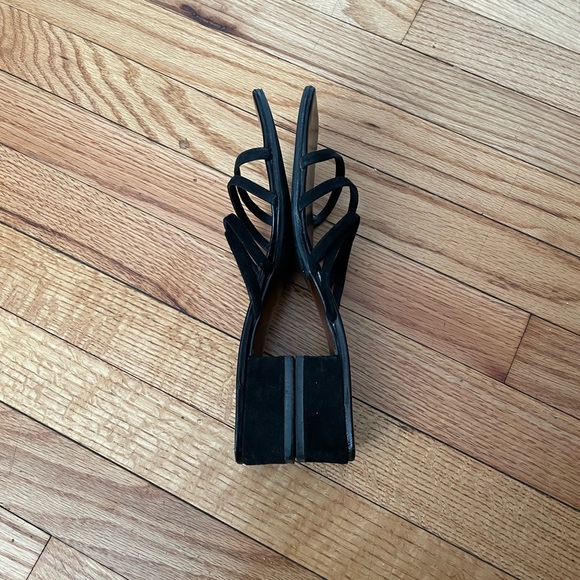 Vintage Y2k Heels Spaghetti Straps Chunky Block 90s-00’s Slip on Square toe rave - Picture 3 of 8